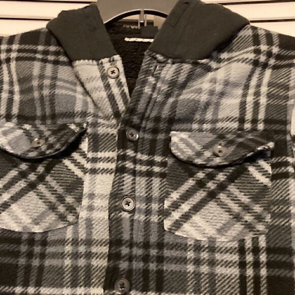 Ocean Current Light Plaid Fleece Jacket with Hood Size M - Picture 9 of 9